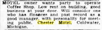 Chester Motel (Econolodge) - 1950 Need Coffee Shop Manager (newer photo)
